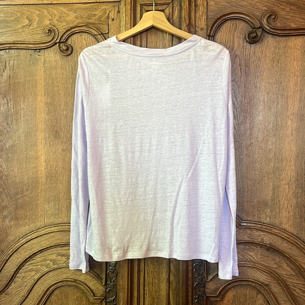 Eileen Fisher Organic Linen Jersey Crewneck Long Sleeve Tee - Picture 9 of 13